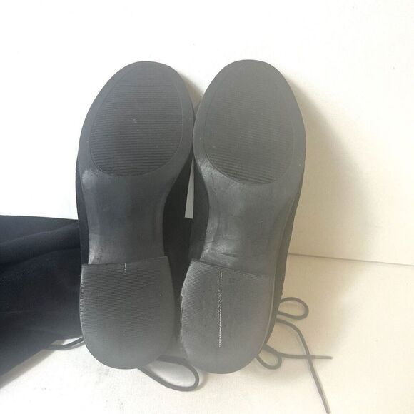 Madden Girl Women 7.5M Black Faux Suede Over The Knee Boots Pull On/Zip Low Heel - Picture 8 of 10